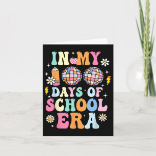 In My 100 Days Of School Era Retro Disco 100th Day Card