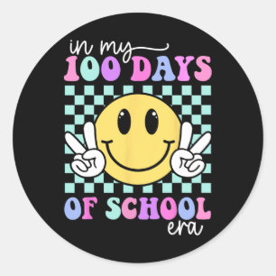 In My 100 Days Of School Era Teacher Kid 100th Day Classic Round Sticker