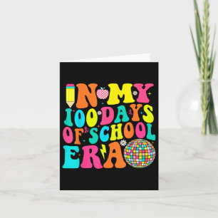 In My 100 Days Of School Era Teacher Kids Retro 10 Card