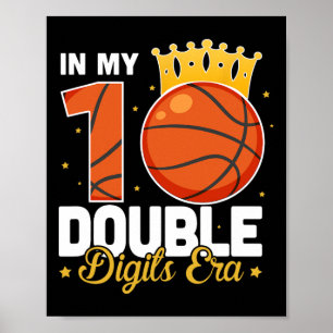 In My 10 Double Digits Era Sketll 10th Birthday Bo Poster