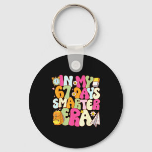 In My 67 Days Smarter Era Groovy 67th Day Of Schoo Key Ring