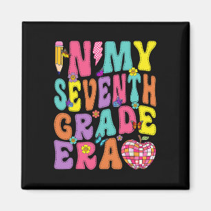 In My 7th Grade Era 7th Grade Ck To School Groovy Magnet