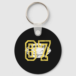 In My 87 Era Funny Football Vintage Key Ring