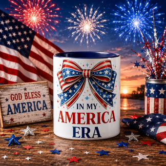 In My America Patriotic Bow Fourth Of July Mug