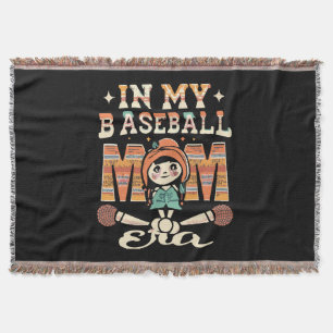 In My Baseball Mom Era Throw Blanket
