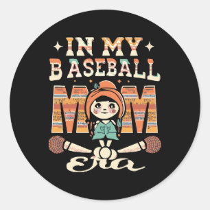 In My Baseball Mum Era Classic Round Sticker