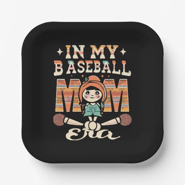 In My Baseball Mum Era Paper Plate (Front)