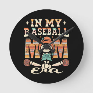 In My Baseball Mum Era Round Clock