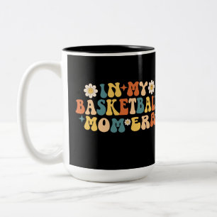 In My Basketball Mum Era Groovy Two-Tone Coffee Mug