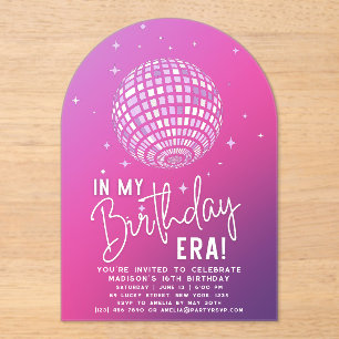 In My Birthday Era, Era Party, Eras Party Acrylic Invitations