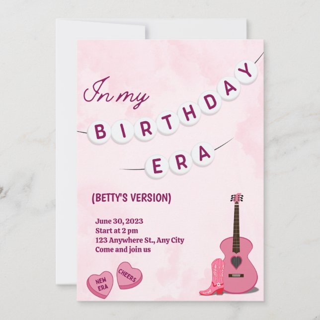 In my birthday era invitation  (Front)