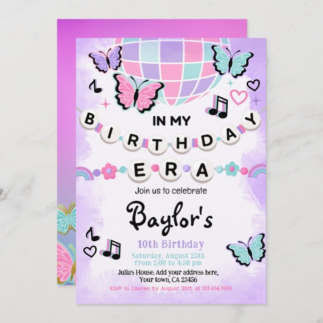 In My Birthday Era Party Invitation (Front/Back)