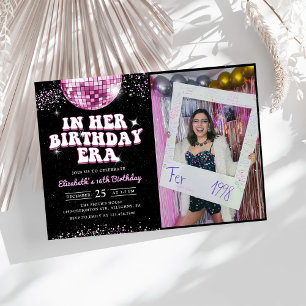 In My Birthday Era Pink Purple Birthday Photo Invitation