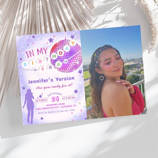 In My Birthday Era Purple Birthday Photo Invitation (Creator Uploaded)