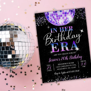 In My Birthday Era Purple Disco Birthday Invitation
