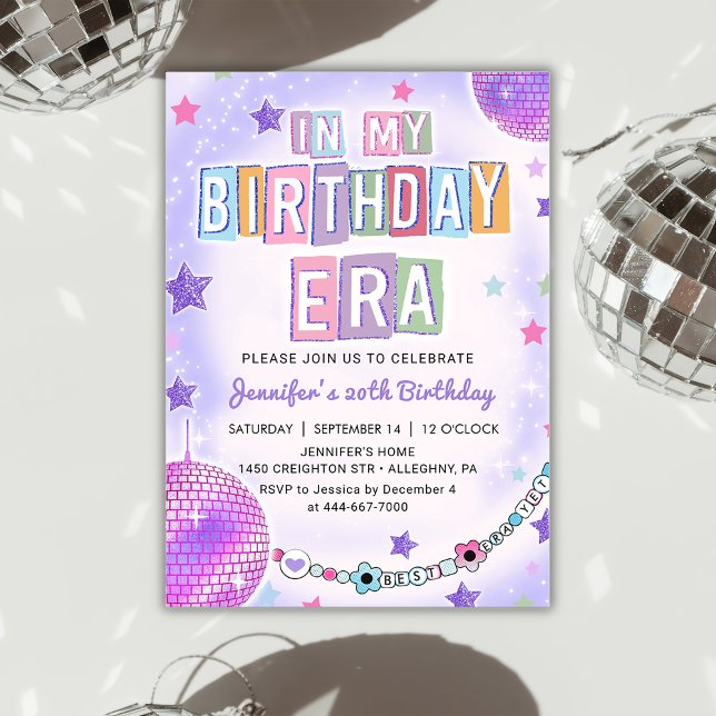 In My Birthday Era Purple Disco Birthday Invitation (Creator Uploaded)