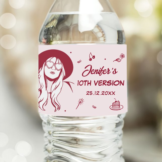 In My Birthday Era Retro Birthday Water Bottle Label (Creator Uploaded)