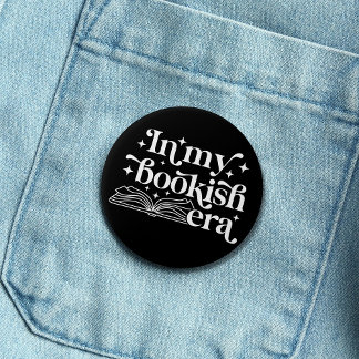 In my Bookish Era Black 7.5 Cm Round Badge