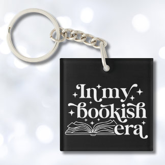 In my Bookish Era Black Key Ring