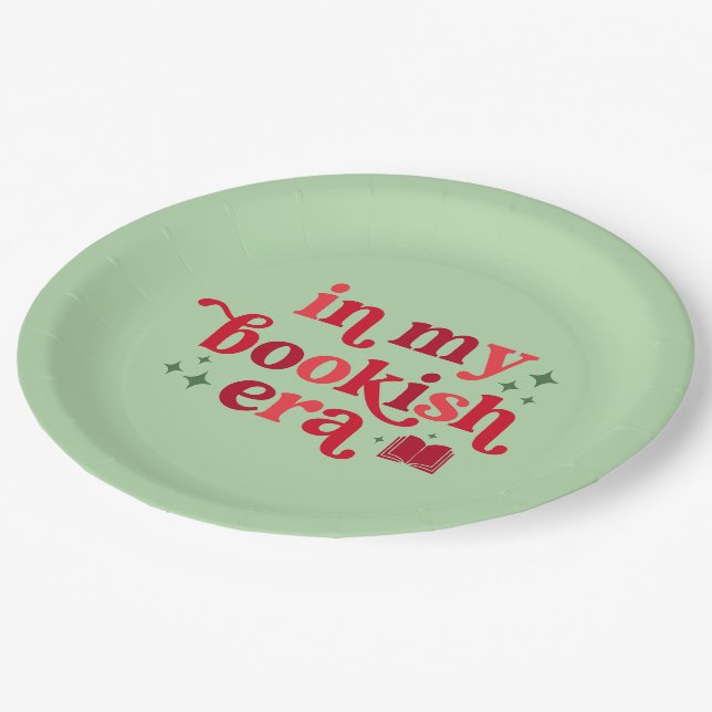 In My Bookish Era Christmas Design Paper Plate (Angled)