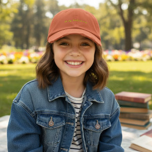 In My Bookish Era in Burnt Orange Embroidered Hat