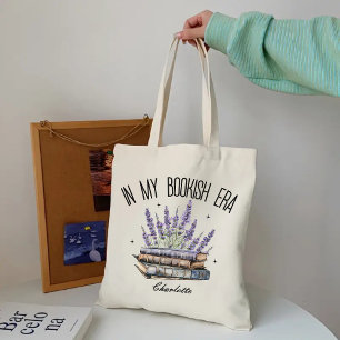 In My Bookish Era Lavender Floral Custom Tote Bag 
