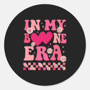 In My Boone Era Graphic Funny Boone Heart Men Wome Classic Round Sticker