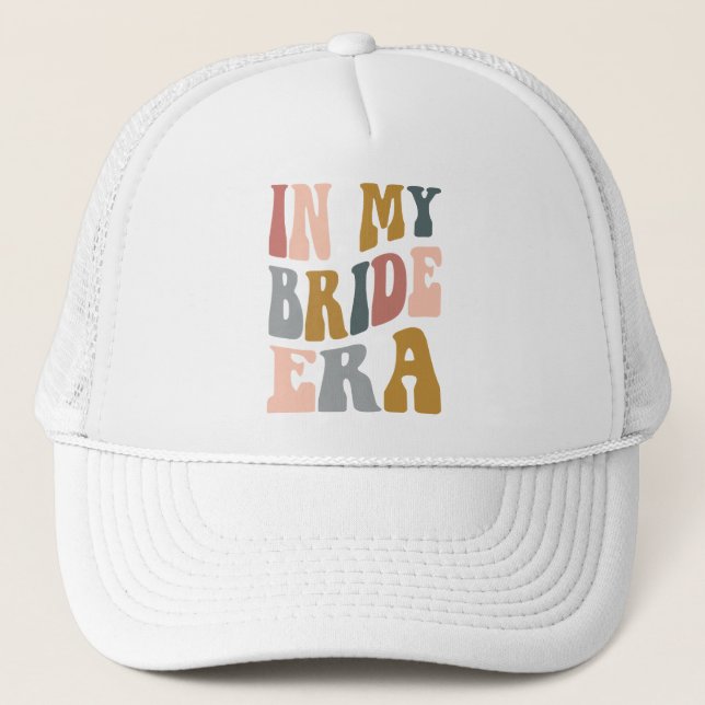 In My Bride Era Boho Wedding Gift Trucker Hat (Front)