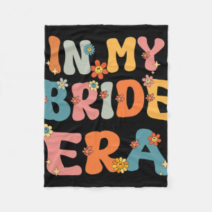 In My Bride Era Groovy Bachelorette Party Bride Br Fleece Blanket