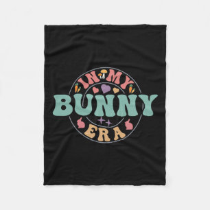 In My Bunny Era Groovy Happy Easter Day Rabbit  Fleece Blanket