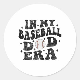 In My Bysebyll Dad Era Funny Bysebyll Dad Fathers  Classic Round Sticker