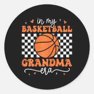 In My Bysketbyll Grandma Era Groovy Retro Bysketby Classic Round Sticker