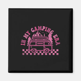 In My Camping Era Retro Camper Van Outdoor Adventu Magnet