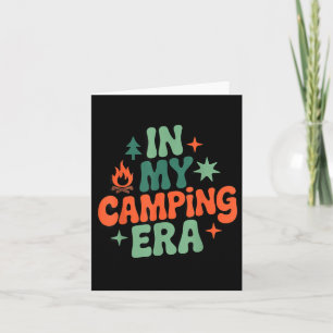 In My Camping Era Retro Forest Campfire Hiking Out Card