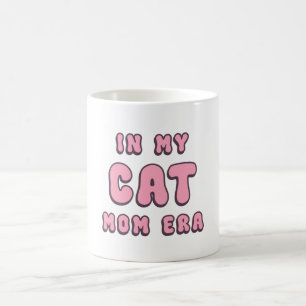 In My Cat Mom Era – Retro Pink Typography Coffee Mug