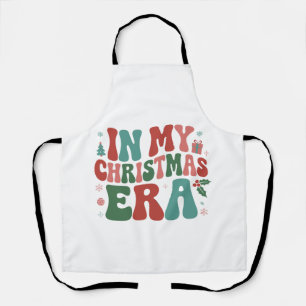 In My Christmas Era Cute Groovy Christmas Holiday Apron