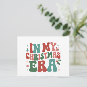 In My Christmas Era Cute Groovy Christmas Holiday  Postcard