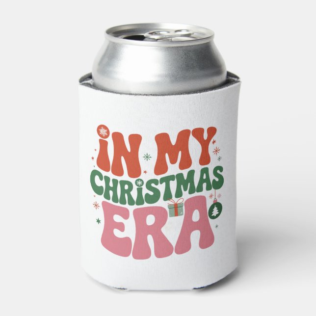 In My Christmas Era Groovy Family Xmas Holiday Can Cooler (Can Front)
