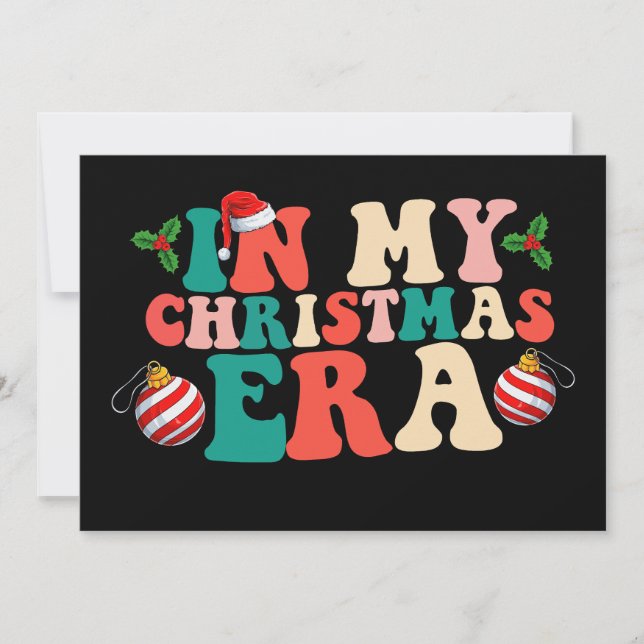 In My Christmas Era Groovy Holiday Season Invitation (Front)