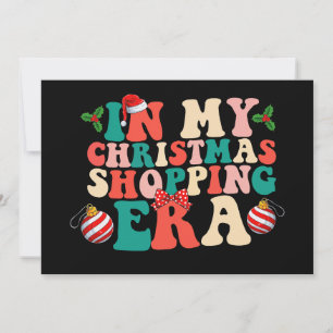 In My Christmas Shopping Era Groovy Holiday Invitation