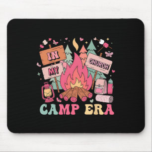 In My Church Camp Era Summer Vacation Camping Squa Mouse Pad