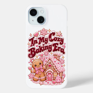 In My Cosy Baking Era Pink Christmas Gingerbread iPhone 15 Case