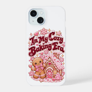 In My Cosy Baking Era Pink Christmas Gingerbread iPhone 15 Case