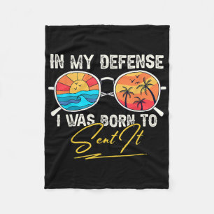 In My Defence I Was Born To Send It Vintage Retro Fleece Blanket