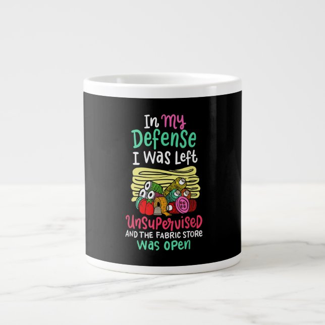 In My Defence I Was Left Unsupervised Large Coffee Mug (Front)