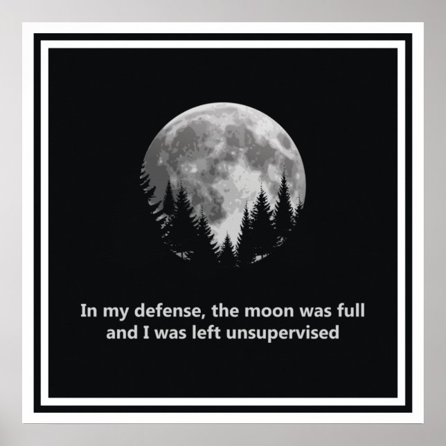In my defence, the moon was full poster (Front)