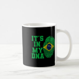 In My Dna Brazil Flag Shirt Cut Vintage Brazilian Coffee Mug