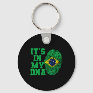 In My Dna Brazil Flag Shirt Cut Vintage Brazilian Key Ring