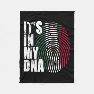 In My Dna Mexico Mexican Flag Fleece Blanket