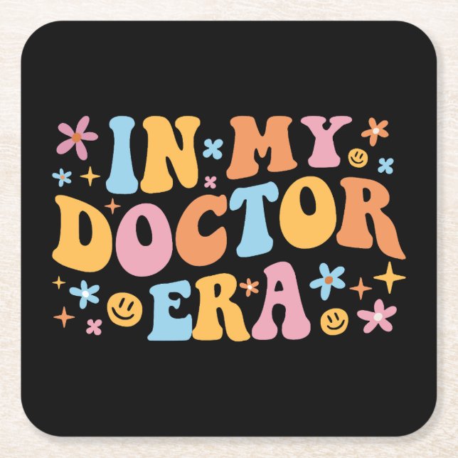 In My Doctor Era I Square Paper Coaster (Front)